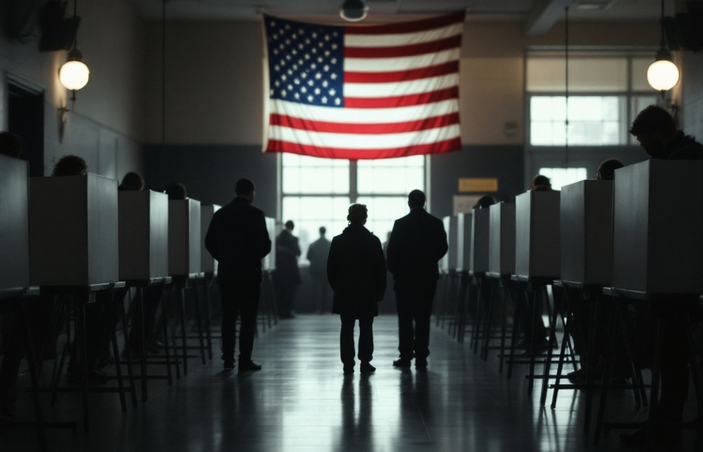 Empty voting booths