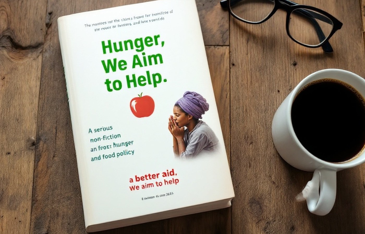A book about hunger policy on a table