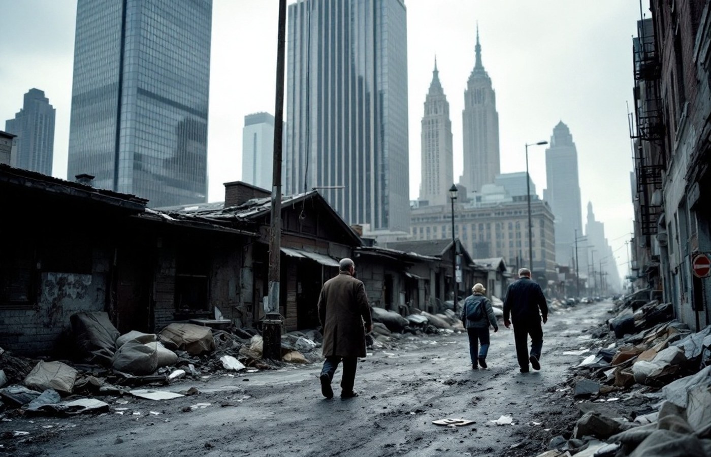 Contrast of American wealth and hardship