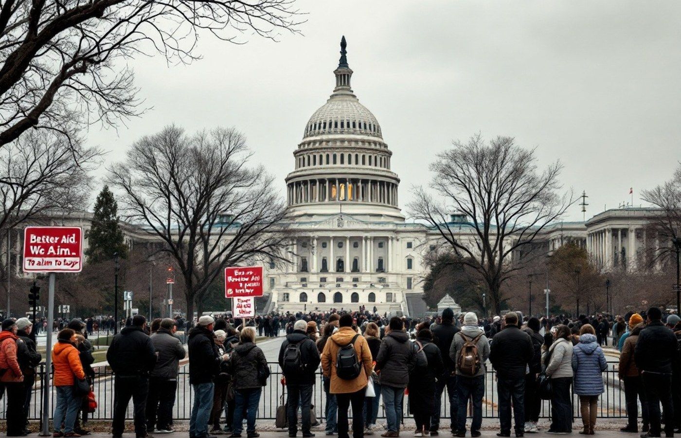 The Capitol seen beyond ordinary citizens